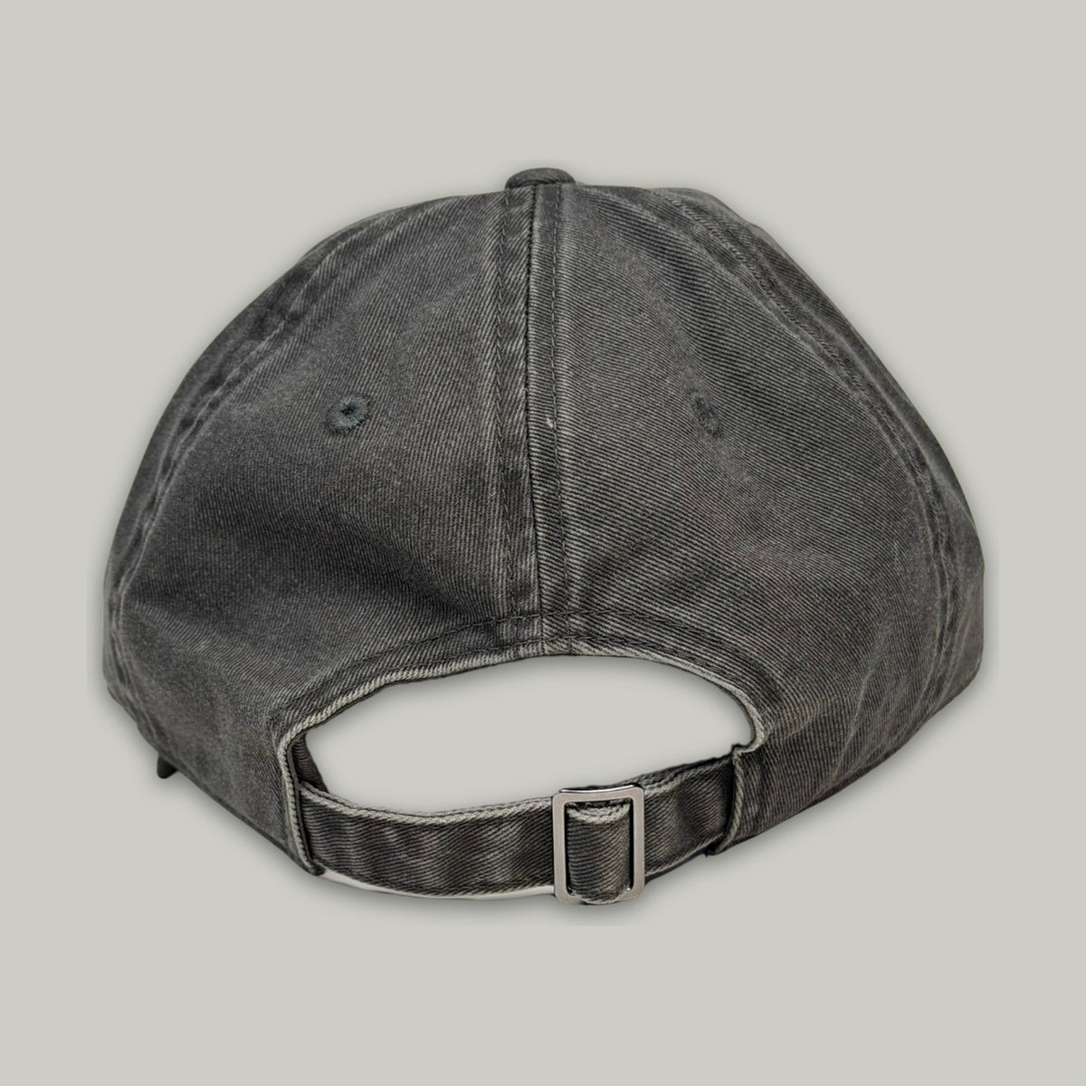 All In dad hat in washed charcoal, back