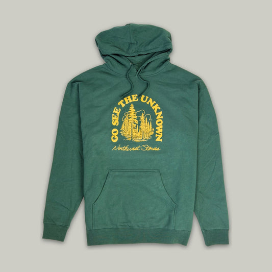 Go See The Unknown hoodie by Northwest Stories, front